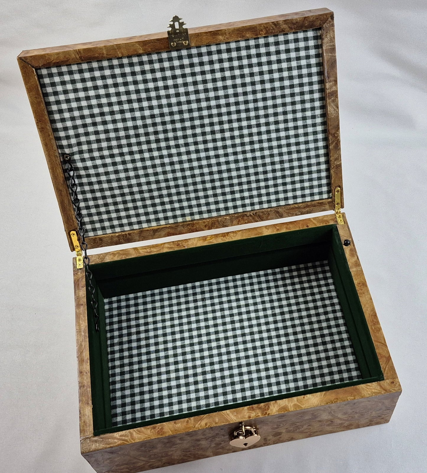 Lighted Maple Burl Veneer Keepsake Box (LB)