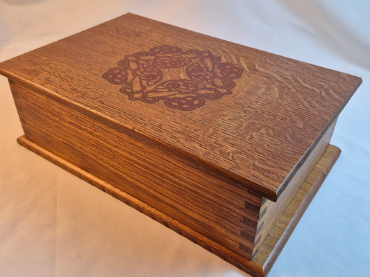 White Oak & Canarywood Keepsake Box with LED Lighting (LB)