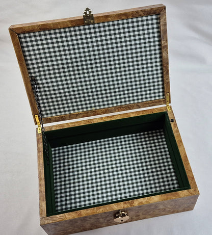 Lighted Maple Burl Veneer Keepsake Box (LB)