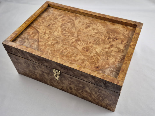 Lighted Maple Burl Veneer Keepsake Box (LB)