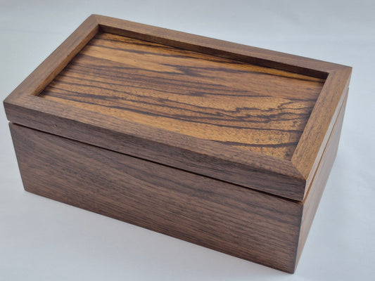 Keepsake box with Walnut sides & Zebrawood top