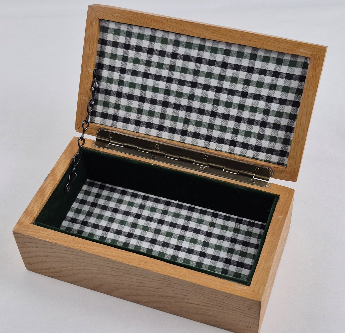 Solid White Oak Keepsake Box with a Lacewood Top