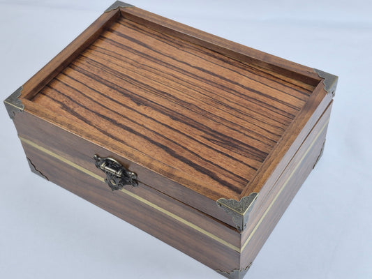 Solid Walnut Keepsake Box with a Zebrawood Top