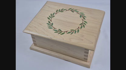 Solid White Oak Keepsake Box with LED Lighting (LB)