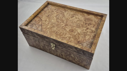 Lighted Maple Burl Veneer Keepsake Box (LB)